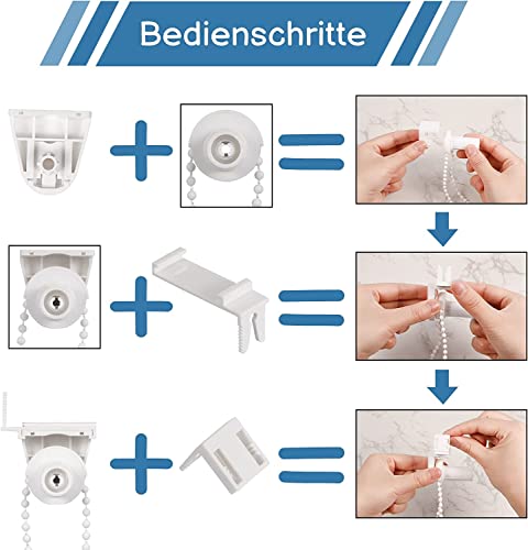 Jeffergarden 17mm rolgordijn schaduw koppeling beugel kant katrol ketting reparatie montage kit venster behandelingen voor huishoudelijk gereedschap wit