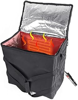OLYDON Insulated Heated Delivery Bag with Handle - Portable Microwave Food Warmer, Collapsable Grocery Boxes - Picnic Lunch Pizza Container for Food Transport