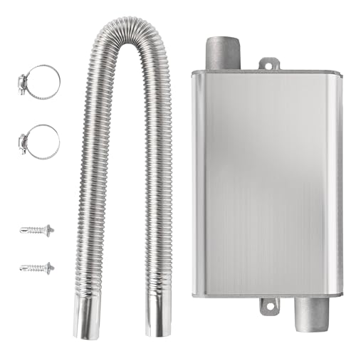 ohbien 24mm Exhaust Pipe Silencer Muffler with 60cm Exhaust Hose and Clamp Bracket, Diesel Heater Upgraded Muffler for Webasto and Eberspacher Car Air Diesel Parking Heaters