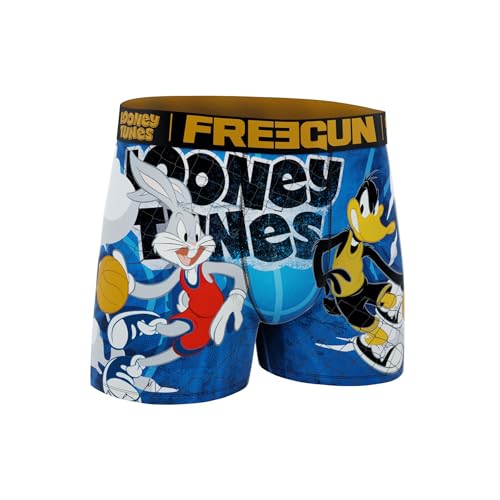 FREEGUN | Bóxers Hombre con Estampado Looney Tunes | Calzoncillos De Microfibra | Bóxer Cómodo Y Transpirables | para Uso Diario | Complementa Un Look Urbano (FR/ES, Letras, S, Regular, Regular)