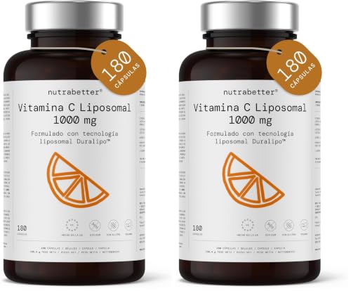 Vitamina C Liposomal 1000mg | 180 Cápsulas Veganas - 3 meses de Suministro | La Vitamina C Contribuye al Funcionamiento Normal del Sistema Inmunitario (EFSA) | nutrabetter® (Paquete de 2)