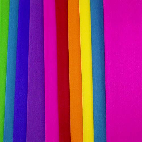 More Fiesta-Crepe Paper Folds (10 Sheets) - 17 Inches Wide By 6.2 Feet Long - Mexican Crepe Paper - Assorted Colors (Fiesta Multicolor Assortment) #TOP1