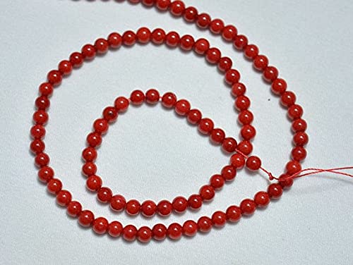 Corail rouge perles rondes 4mm pour fabriquer vos bijoux d'été et colliers bohèmes