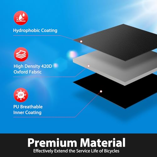 image for Topcrown Bike Cover Waterproof Outdoor Storage for 2 Bikes, Bicycle Co