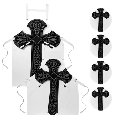 Tablier de cuisine doux réglable avec poches lot de 2 tabliers homme femme