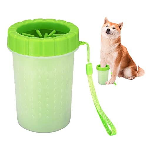 ZCVSYH Dog Paw Washer,Portable Pet Paw Cleaner Cup,Dog Feet Muddy Cleaner Medium Breed,Paw Scrubber For Large Dogs And Cats,Dog Bath Brush Grooming Supplies,Gifts For Dog Owners(Green)