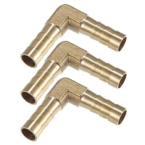 QUARKZMAN 3 Uds 8mm 0.31 Coche Latón Espiga Manguera Conexión L Forma 2 Vías Conector