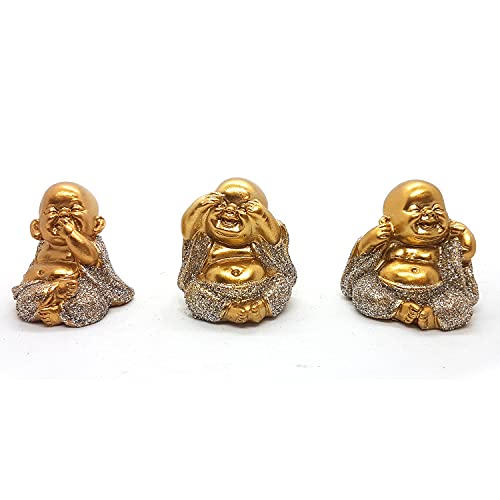 Trio De Buda Estatueta Cego Surdo Mudo Estatueta Buda 4 cm