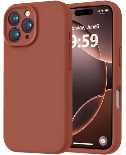 Image of LOVE 3000 Designed for iPhone 16 Pro Max Case, Premium Silicone with [Soft Anti-Scratch Microfiber Lining] Shockproof Protective Phone Case for Men Women Girls 6.9 inch, Caramel