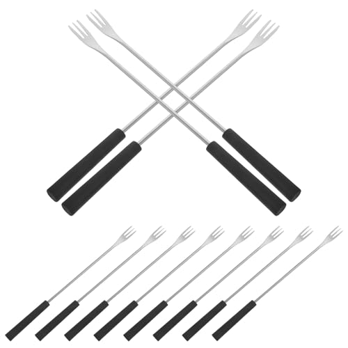 Genérico 12 piezas Tenedores de Acero Inoxidable para Fondue de Queso y Chocolate con Mango de PP Utensilios de Cocina Versátiles para Frutas Barbacoa y Postres Aptos para Hogar y Camping