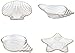 4 Pièces Verre Décoratif Coquille De Mer Conque en Forme D'étoile Assiette Snack Dessert Assiette Plateau Plat Nautique Bijoux Organisateur Transparent Doré