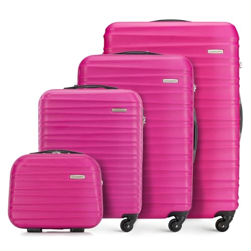 Valise cabine et grand bagage rigide rose WITTCHEN pour voyager en avion