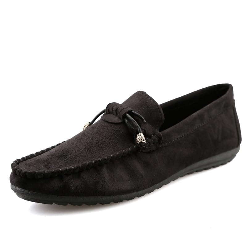 Men's Loafers Shoes Round Toe Solid Color PU Leather Suede Vamp Loafers Slip Resistant Flexible Comfortable Walking Party Slip-on