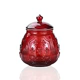 G Glass Cookie and Candy Jars With Airtight Lids For Food Storage, Household (Red, MD 4.6 in *H 5.9 in)