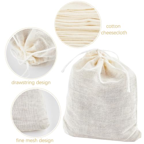 TUZAZO Musselinbeutel mit Kordelzug, 7,6 x 10,2 cm, leer, 50 Stück – Ansicht 3