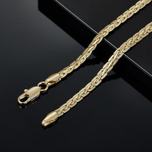 14K Gold Plated Chain Bracelet for Women,Dainty Plated Gold Jewelry Gifts for Women,Trendy Gold Bracelet Waterproof4