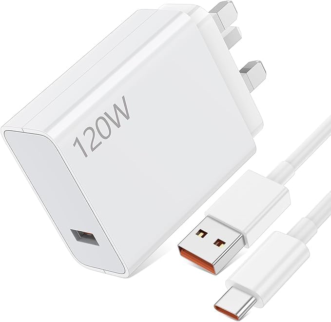 120W Fast Charger USB Plug with USB C Turbo Charging 6A Cable 1M for Xiaomi 14 13 12 13T 12T 12s Pro Lite Hypercharge Turbo Fast Wall Charger,Redmi Note K70 K60 K50 12 11 Pro Plus Black Shark 4 5 Poco