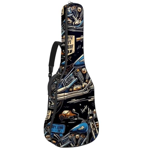 Sac de guitare basse motif moto rétro housse Oxford imperméable 104 cm