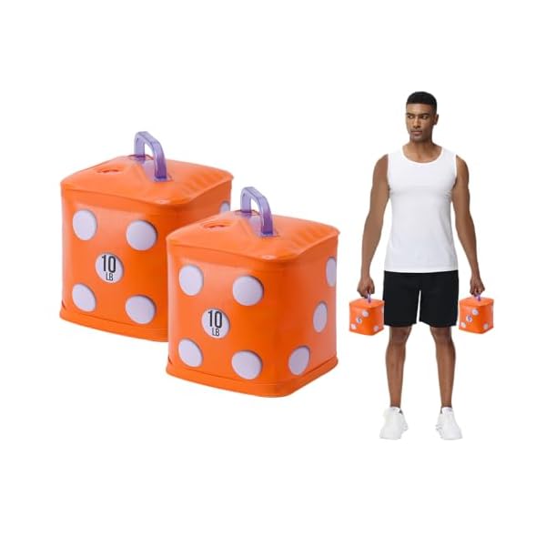 Travel Dumbbells, Water Filled Dumbbells Set, Fitness Exercise Dice 7/10/15/20 lbs, Portable Fitness Equipment, Fun for Strength Training, Core Training