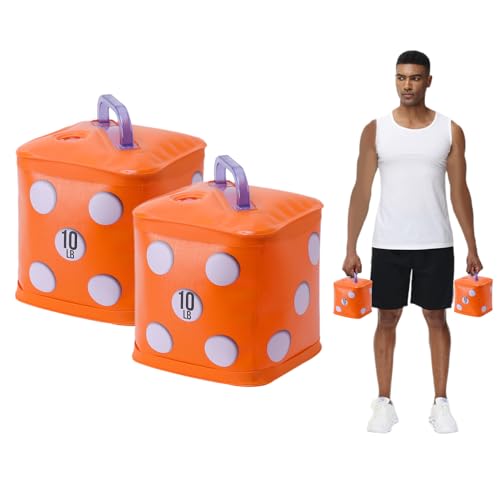 DEIRIS Travel Dumbbells, Water Filled Dumbbells Set, Fitness Exercise Kettlebell 20 Lbs/pair, Portable Fitness Equipment, Fun for Strength Training, Core Training