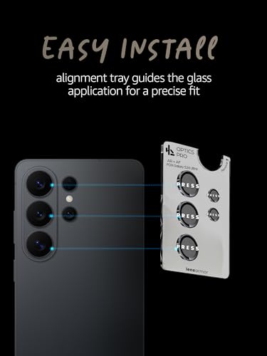Image of Lensarmor Compatible with S26 Ultra Black Camera Lens Protector (2 Pack) - Premium 9H Tempered Glass, Military-Grade Protection, Ultra-Clear Transparency & Case-Friendly Design