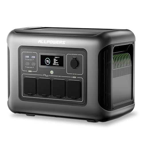 Image of ALLPOWERS Portable Power Station R1500 LITE,1056Wh LiFePO4 (LFP) Battery,Solar Generator (Solar Panels Optional),1600W AC /100W USB-C Output for Outdoor Camping,Travel,Hunting,and Power Outages