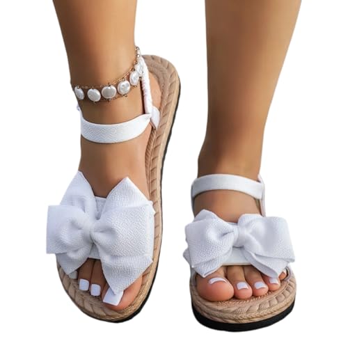 Sandales à arc plat pour femmes blanches taille 42, chaussures d'été légères - 5