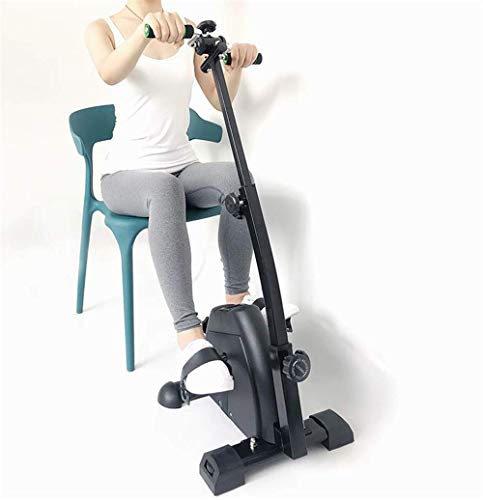 Image of Portable Pedal Exerciser - Hand Arm Leg Exercise Peddling Machine with LCD Monitor - Adjustable Fitness Rehab Equipment for Seniors Elderly PT - Folding Mini Stationary Bike Peddler