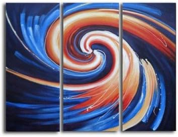 Sangu 100% Hand Painted Wood Framed 3-piece Lights Vertex For Abstract Oil Paintings Gift Canvas Wall Art Paintings For Living Room.