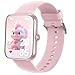 PTHTECHUS Smartwatch Kinder, Telefonuhr Sport Fitness für Kinder, 1,83 Zoll HD-Touchscreen, Benachrichtigungen Nachrichten, Fitness-Tracker für Jungen, Mädchen und Teenager (Rosa)