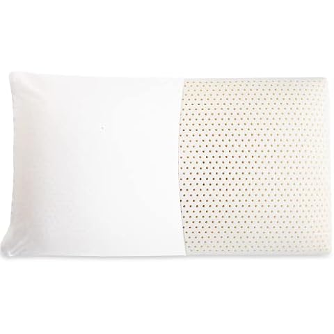 Kiss Dream 100% Natural Talalay Latex Pillow, Sleeping Bed Pillow for Side, Back, and Stomach Sleepers, Removable Breathable Cotton Cover (Queen H5.1'') Cover