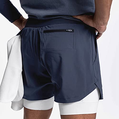 Image of DIOTSR Mens 2 in 1 Running Workout Shorts for Men Lightweight Training Shorts Quick Dry Gym Shorts with Phone Pocket