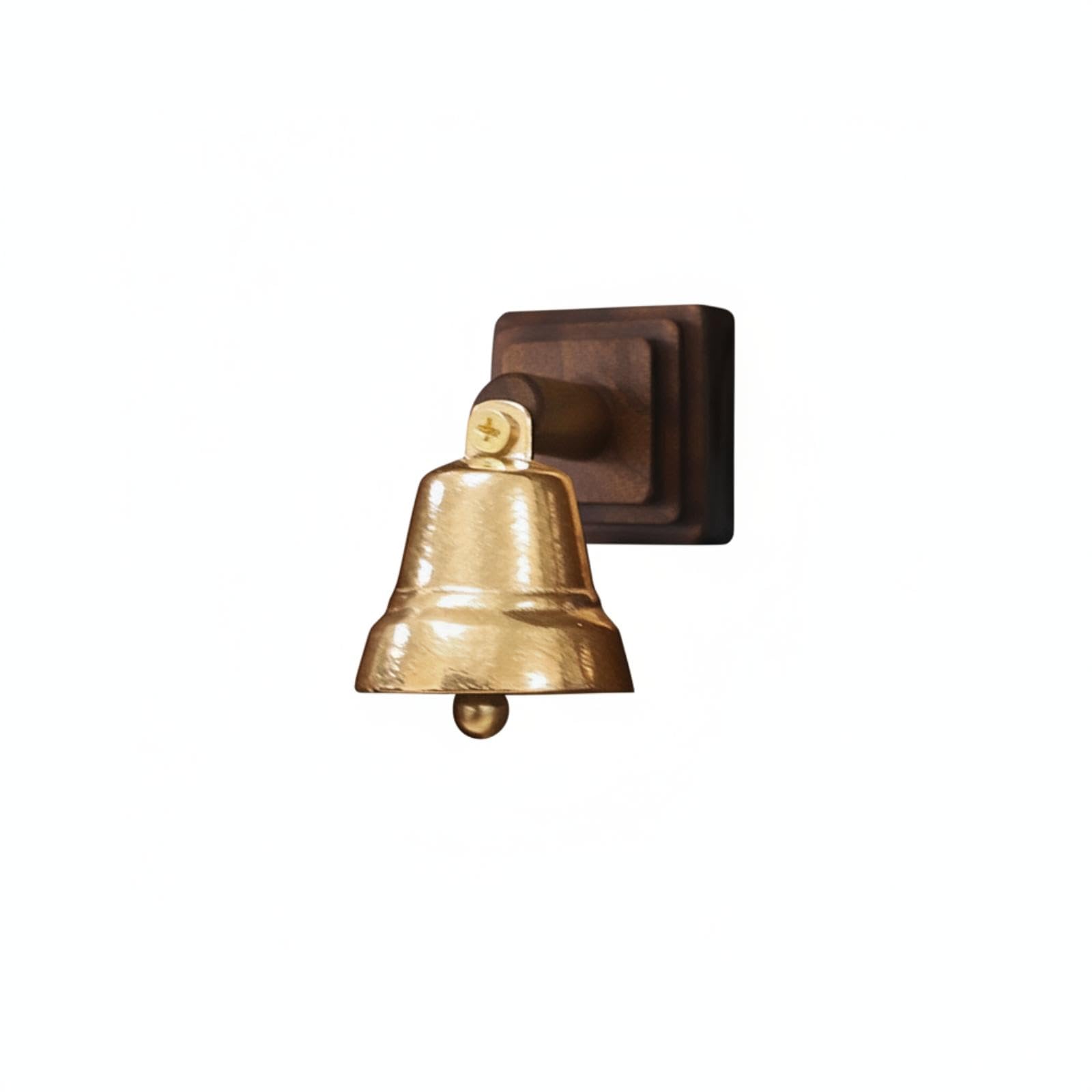 Door Bell Minimalist Door Chime Vintage-Style Bell with Wooden Base for Shopkeepers, Homeowners, Shops, Front Doors, Reception Areas L Black Walnut-image-42