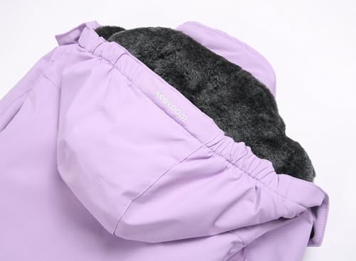 Keevoom Girls' Waterproof Skiing Jacket Warm Winter Coat With Hood Purple 6-7 thumb #3