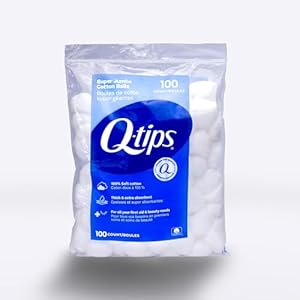 Q-Tips Super Jumbo Cotton Balls for Beauty, First Aid and Baby Care, 100% Thick Cotton, 100 Count