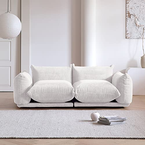 WJShome Modular Sectional Sofa,Lovesofa Couch, 77.16inch Minimalist Convertible Sofa Couch, Modern Chenilleyarn 2 Seater Living Room Sofa Sets for Office House,Beige