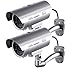 2 x Camera Factice | Caméra Extérieure Factice pour Une Utilisation Intérieure ou Extérieure avec Une Forme de Balle LED Clignotante