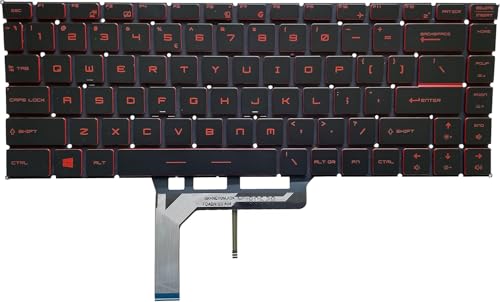 Clavier rétroéclairé de rechange pour MSI GF65 GS65 Stealth GF63 Thin rouge
