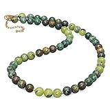 PEARLFECT Beaded Necklace for Women,8MM Jasper Stone Necklace, Handmade Fashion Jewelry Gifts,Bead C