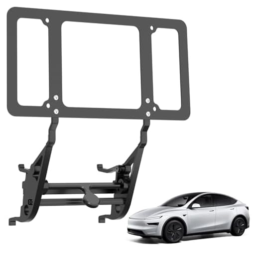 2026 Tesla Model Y Juniper License Plate Holder - Unobstructed Camera Visibility - No Drill Front License Plate Bracket Mounting Kit with Anti Theft Features (Fit Model Y Premium ONLY)