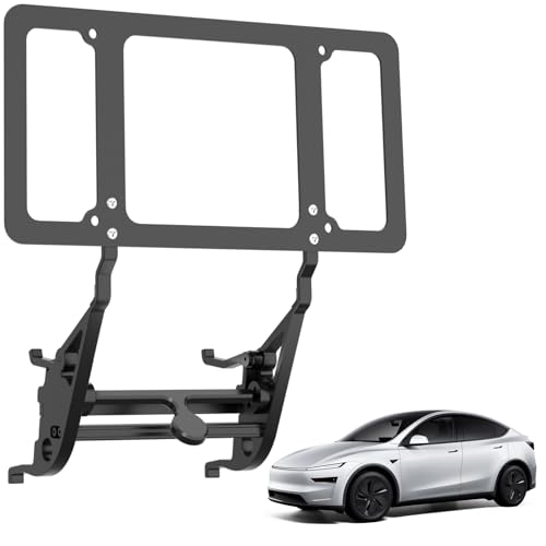 2026 Tesla Model Y Juniper License Plate Holder - Unobstructed Camera Visibility - No Drill Front License Plate Bracket Mounting Kit with Anti Theft Features (Fit Model Y Premium ONLY)