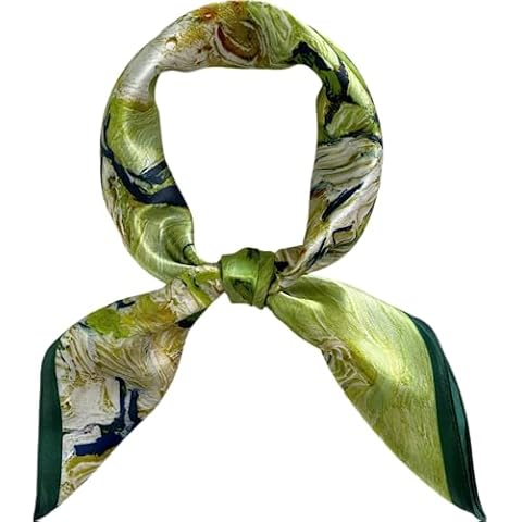FONYVE 100% Mulberry Silk Scarf for Hair - 27" Square Head Scarf for Women - Lightweight Neck Scarf with Gift Packed Cover