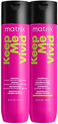 MATRIX Keep Me Vivid Shampoo & Conditioner | Prolongs Color Vibrancy, Prevents Fading, & Enhances Shine | Sulfate-Free | For Color Treated Hair | Packaging May Vary | 10.1 Fl. Oz