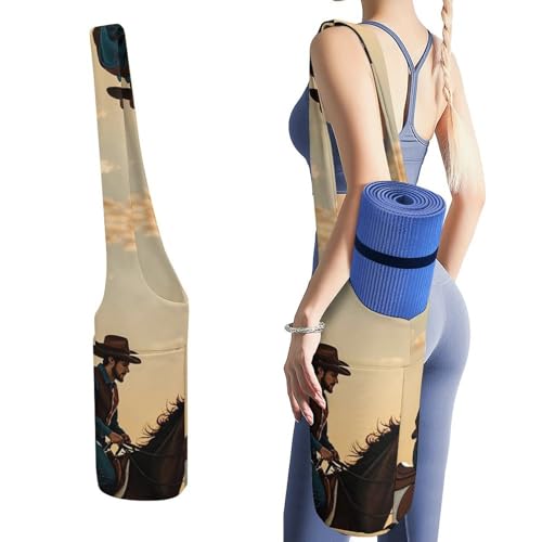 Sac de tapis de yoga grand format en toile avec rangement bouteille