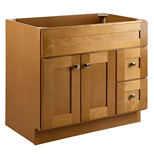 Design House Bath Unassembled Door 2-Drawer Shaker Bathroom Vanity Cabinet Only, 36-Inch, Modern Birch -  587139