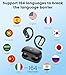 AI Translation Earbuds Real Time 164 Languages Translator Ear Buds Audifonos Traductores Inglés Español 4-in-1 Wireless Headphones Bluetooth Earphones for Travel Business Meeting Learning Black