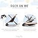 Dream on Me Rock with me 2-in-1 Rocker and Stationary Seat | Compact Portable Infant Rocker with Removable Toys Bar & Hanging Toys in Black & Grey