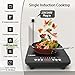 VBGK Single Burner Induction Cooktop,1800W Portable Induction Cooktop,110V Hot Plate with LCD Sensor Touch, 7 Temp Levels up to 518°F, Safety Lock, 4-Hour Timer, 9 Heat-Resistant Cooking