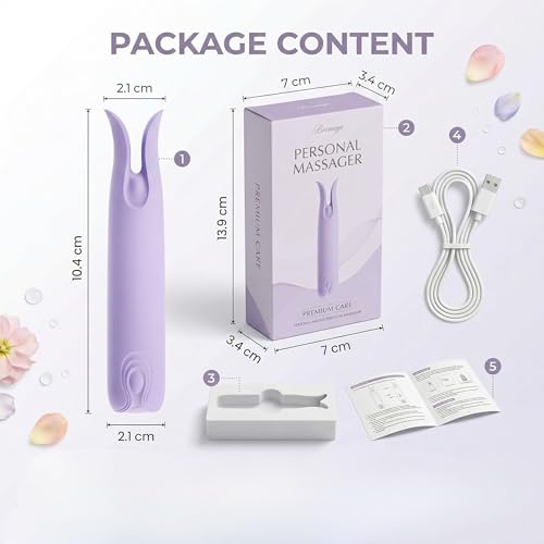 Image of KLEN Body Massager Machine Automatic Comfortable Wellness Female Tool | Personal Massager for Woman Portable Rechargeable Waterproof Dual Tip Vibrating Device For Self Relaxation, (ABS+Silicone)