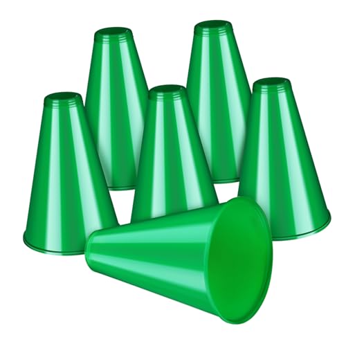 Ciieeo Cheer Megaphones Bulk 6 Pcs Large Plastic Megaphones Cheerleader Cone for Parties Sports